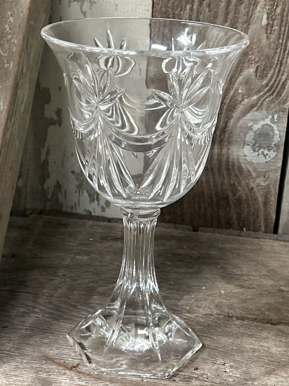 Vintage Shannon Crystal by Godinger Large Pedestal Goblet